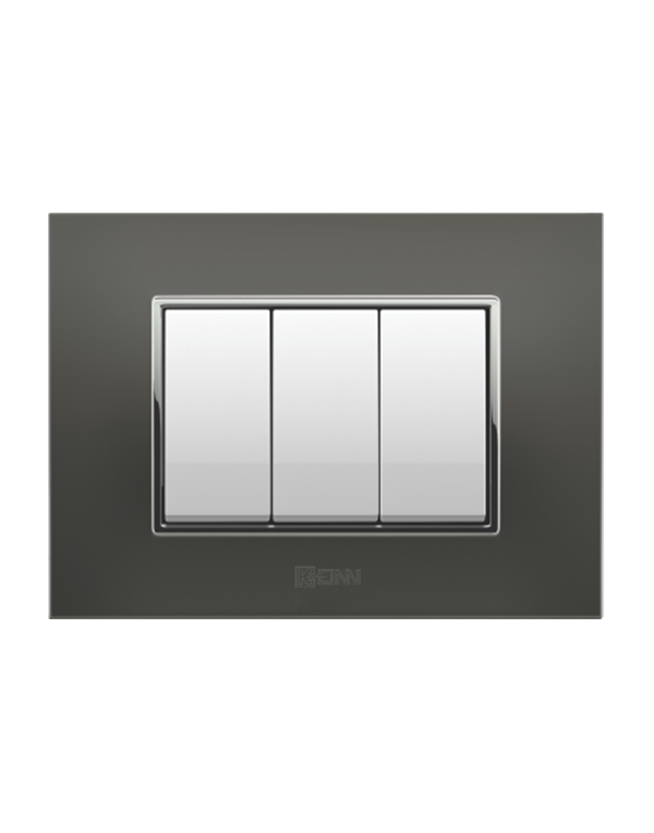 metallic carbon grey modular switch plate