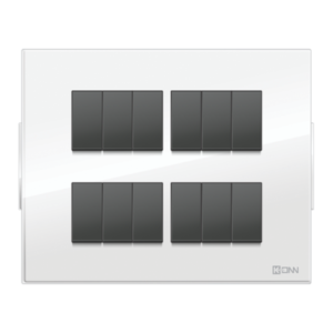 12 module white modular vertical switch plate